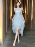 MQTIME  -  Woman Dress Mesh Patchwork Sleeveless Irregular Slim V Neck Ribbon Princess Sweet Elegant Party Dresses Female Fashion