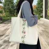 MQTIME  -  Stylish Women s Oversized Shoulder Bag with Elegant Embroidery Detail Perfect for Work Travel and Shopping Excursions