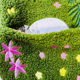MQTIME  -  Creative Green Plush Bag Embroidered Lamb Wool Daily Storage Bag Embroidered Shoulder Handbag