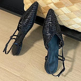 MQTIME  -  New Pointed Roman Sandals Women's Summer Flat Bottom Hollow Word with Bag Head Cool Slippers
