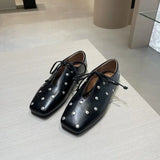  MQTIME  -  Women's diamond flat  fashionable shoe Comfortable Casual Flats Female Retro Shoes Low Heeled Soft Soled Flat Shoes