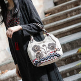 MQTIME  -  Women Linen Casual Handbag High Quality Travel Shoulder Bag Shopper Tote Purse Female Large Capacity National Design Bolso Mujer