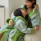 Mqtime SunFlower Cotton Bathrobe Soft Warm Bath Towel Robe Women KIds Long Sleeve Hooded Dressing Gowns Kimono Robe Home Clothing