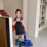  MQTIME  -  New Summer Toddlers Kids Denim Jumpsuits Polka Dot Printed Children Shorts Baby Girls Suspenders Overalls