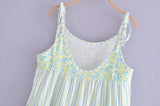 MQTIME  -  Striped Mini Dress Round Neck Beach Dress Sleeveless Printed Sundress Straight Style Boho Vestidos Holiday Dress