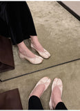 MQTIME  -  Spring Summer Luxury Satin Bowknot Split toe Women Pumps Ballet Style Fashion Pleated Tabi Low Heeled Casual Loafers Lazy shoes