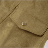  MQTIME  -  Retro Solid Suede Bomber Jacket Women Street Lapel Single Breasted Full Sleeves Zipper Pockets Coat Female Autumn Casual Outwear