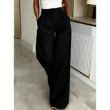 MQTIME  -  Women's High Waist Wide Leg Pants Office Work Trousers Casual Loose Fit Suit Pants for Female Streetwear Bottoms