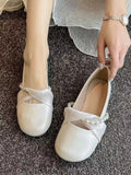 MQTIME  - Vintage Elegant Mary Janes Shoes Women Beading Fashion Sweet Round Toe Shoes Female Holiday Korean Design Flat Shoes 2024 Summer