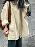 MQTIME  -  High-quality Oversized Stand-collar Trench Coat for Women, Lazy Style Minimalist Outerwear