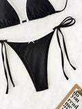 MQTIME  -  New Summer Swimwear Bikinis Sexy Laced Up Thong Bikini 2 Piece Set Women Split Swimsuit Beach Vacation Bikinis Set