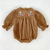  MQTIME  -  Spring Korean Style Girls' Matching Sister Set Long Sleeve Bodysuit with Embroidery Princess Outfit Infant Romper Baby Clothes