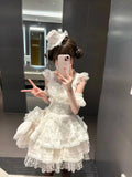 MQTIME  -  Handmade Girls Birthday Lolita Dress Trailing Princess Adult Party Dress Women Wedding High Quality Dress Photography Clothes