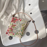 MQTIME  -  New Fresh Style Embroidered Floral Phone Storage National Style Elegant Single Shoulder Crossbody Bag