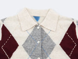 MQTIME  -  Women's Lapel Knitted Cardigan Women Ruffle Peter Pan Collar Button Long Sleeve Cropped Gray Sweater Casual Preppy Lady Tops