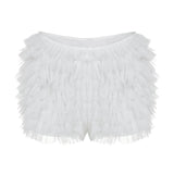 MQTIME  -  New multi-layer mesh stacked hot women's shorts, sexy bow lace women's pants