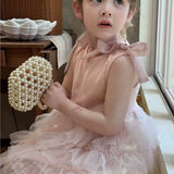 MQTIME  -  Fashion Baby Girl Princess Bow Tutu Layered Dress Sleeveless Infant Toddler Child Tulle Vestido Party Birthday Baby Clothes 1-7Y