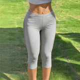 MQTIME  -  New Women's Y2K Street Style Black Slim-fit Cropped Pants