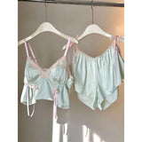 MQTIME  -  Pure lace lace lace with chest cushion sleepwear for women's summer new style 2025 plus size suspender sleepwear set