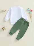 MQTIME  -  Cute Toddler Boy Birthday Outfit with Adorable Animal Embroidery Design Long Sleeve Pullover and Elastic Waist Pants Set for a