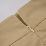  MQTIME  -  Spice Girl Khaki A-shaped Skirt