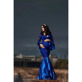  MQTIME  -  Lace Maternity Long Dress for Photo Shoot Long Sleeve Sexy Pregnancy Dress For Photography Long Pregnant Women Maxi Gown Clothes