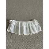 MQTIME  -  Spring Womens Lace Hollow Embroidery Floral Butt Curtain Skirt Fashionable Layered Over Skirt Casual Chiffon Mini Skirt