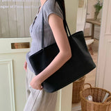 MQTIME  -   Soft Large Capacity Women's Shoulder Bag Fashionable Tote Bag Korean Style PU Material Single Shoulder Bag for Casual Travel