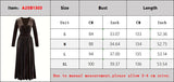 MQTIME  -  New French Velvet V-Neck Dress Women Clothing Elegant Long-Sleeve Party Dress Autumn Winter Warm Fashion Item Brown Long Skirt