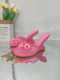 MQTIME  -  European and American Fashion Hollow Flower Baotou Banquet Half Slippers for Women's Outdoor Versatile Slope Heel Fashion Shoes