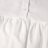  MQTIME  -  Girls White Cotton Linen Dress Spring New Baby Girl V-Neck Casual Loose Linen Long-Sleeved A-Line Dress Doll Princess Dresses