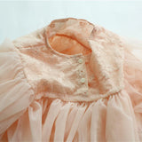 MQTIME  -  Spring Children Princess Dresses Lantern Sleeve Floral Embroidery Baby Girls Birthday Party Ball Gown Dress