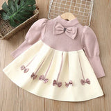 MQTIME  -  New Autumn Christmas Style Baby Girl Birthday Party Dress Kids Princess Dresses 2-6Yrs Children Knitted Clothes