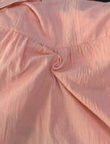 MQTIME  -  V Neck Beach Dress Long-sleeved Soft Pink Maxi Dress Femme Cotton and Linen Boho Dress Chic Solid Color Ruffled Robes