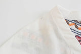 MQTIME  -  European And American Style Autumn New Women Clothing V-neck Loose Retro Heavy Embroidery Bat Shirt Top Skirt Street Style Suit