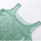  MQTIME  -  Fashion Sequin Tassel Mini Dress For Women Sleeveless O-neck Feather Female Dresses Summer Elegant Beach Female Ball Gown