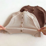 MQTIME  -  New Autumn Winter 0-3Yrs Toddler Baby Girl Boys Clothes Infant Baby Girls Boys Long Sleeved Solid Color Cardigan Jumpsuit