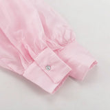  MQTIME  -  Lotus Leaf Collar Lace-up Women's Shirt Spring New Temperament Fashion Versatile Long-sleeved Top