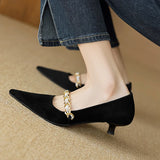 MQTIME  -  2024 trend black elegant heeled sandals with pointed head for women