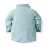 MQTIME  -  4Piece Spring Toddler Clothes Boy Fashion Gentleman Suit Long Sleeve Cotton Baby Tops+Pants+Straps+Tie Kids Clothing Set BC1850