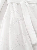MQTIME  -  New White Midi Dress Long Sleeve Embroidery Blouse Dress Regular Fit Fashion Women's Dress Mujer Chic Vestidos