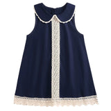 MQTIME  -  Summer Toddler Girl Dresses Korean Fashion Cute Doll Collar Sleeveless Lace Baby Princess Dress Boutique Kids Clothing BC1703