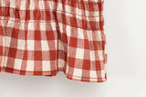  MQTIME  -  Women Elegant Red Plaid Skrit Sets Short Sling Top Camis High Waist Midi Skirts Summer Casual Holiday Beach Outfits