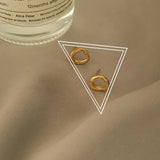 Mqtime Classic Simple Irregular Ellipse Little Stud Earrings for Women Cute Temperament Stainless Steel Korea Fashion Jewelry Accessory