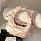 MQTIME  -  Unique Ruched Bowknot Cute Versatile Handbag Bowknot High-Quality Women's Shoulder Handbag