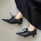 MQTIME  -  Retro Women's Shoes Exquisite Square Head Lolita High Heels for Woman Fashion Lace Casual Shoes Designer Shoes  Zapatos De Mujer
