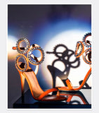MQTIME  -  New Dress Wedding Shoes with One Word Water Diamond Fine Heel Roman Women's Sandals