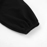 MQTIME  -  2 Pieces Short Sets Femme Black Sets Lace-up Cotton Solid Color Holiday Outfits Two Pieces Beach Summer Tracksuit