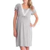 Mqtime Fashionable Multifunctional Mother's Convenient Nursing Skirt Maternity Pajamas Nursing Clothes Lace Splicing Nursing Pajamas