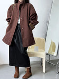 MQTIME  -  High-quality Oversized Stand-collar Trench Coat for Women, Lazy Style Minimalist Outerwear